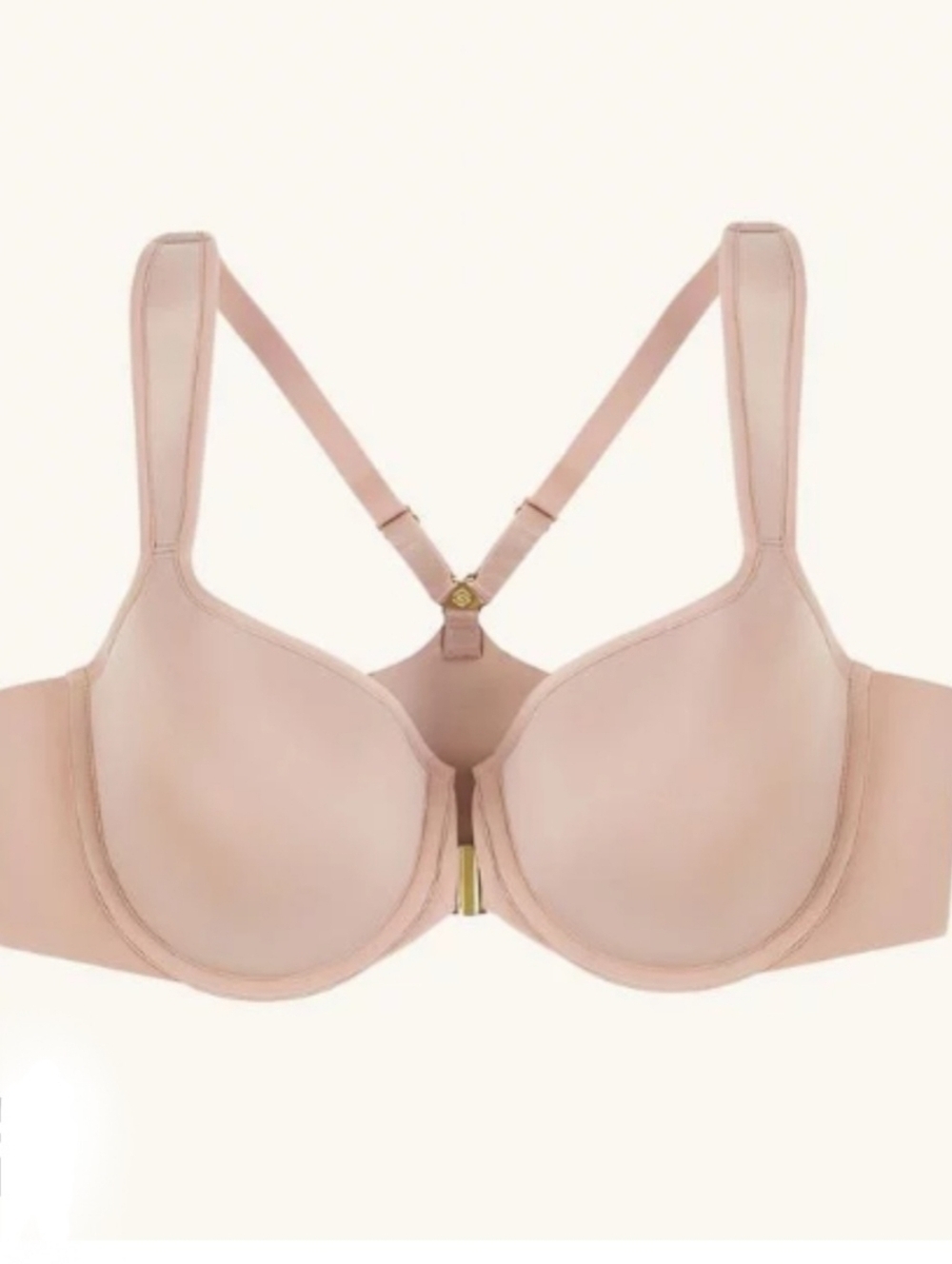 ThirdLove 24/7 Perfect Coverage Racerback Nude Front Clasp Lined Bra Size 34F